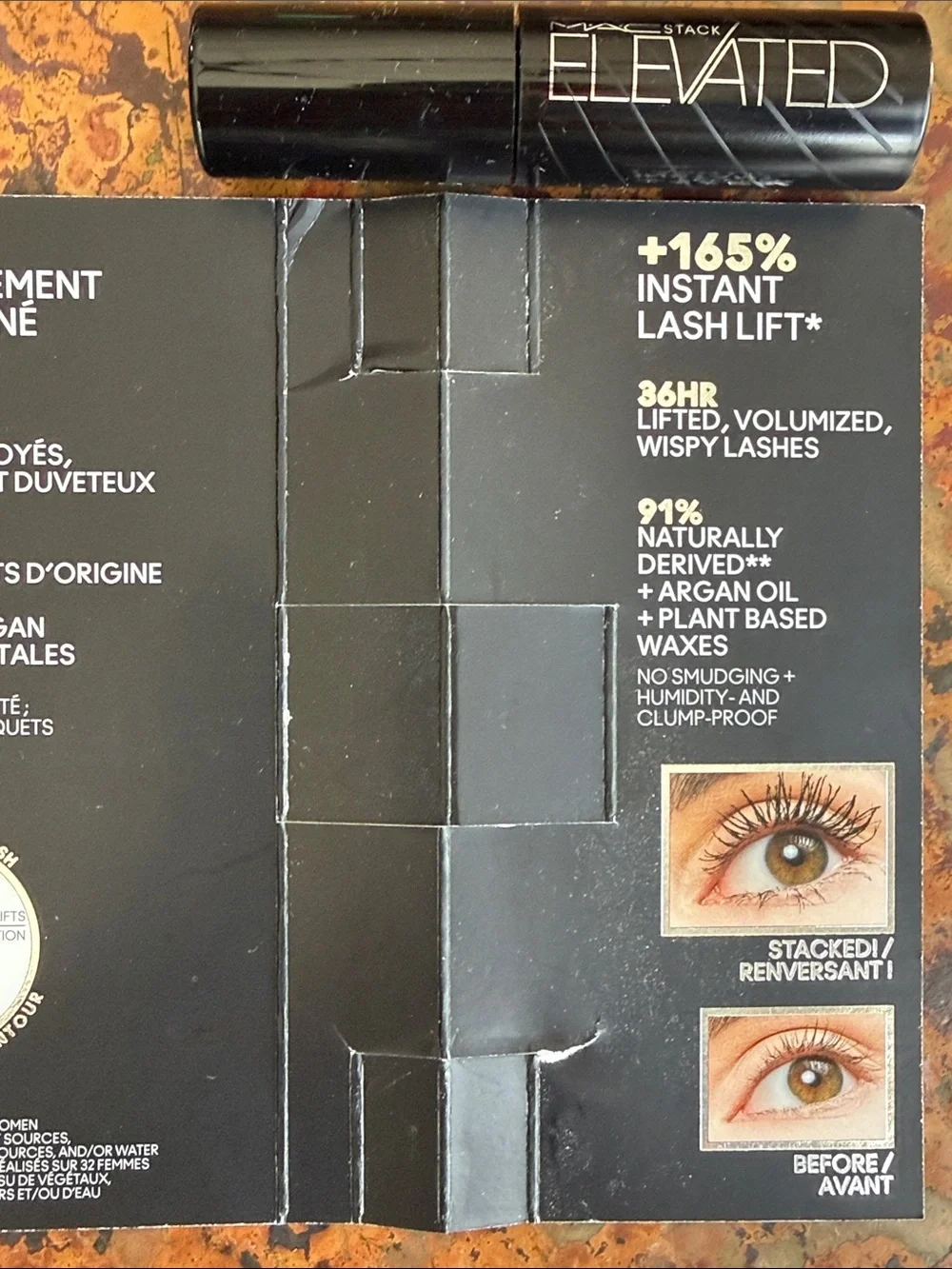 MAC Black Stack Elevated 36HR Lifted Volumized Wispy Lashes Smudge Proof Mascara